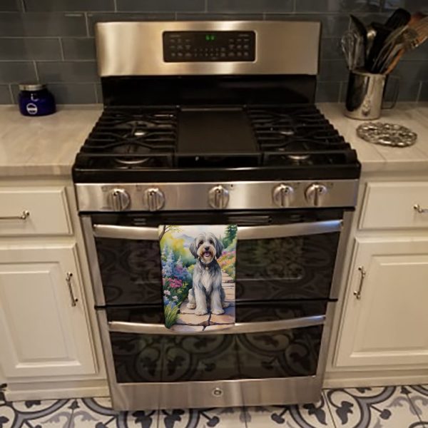 Tibetan Terrier Spring Path Kitchen Towel For Discount - Image 3