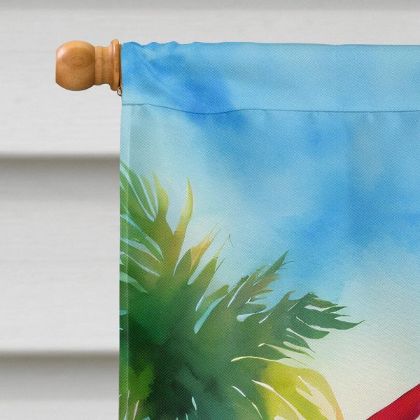 Hawaii Hawaiian Hibiscus in Watercolor House Flag Online Sale - Image 3
