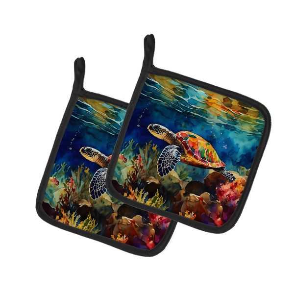 Loggerhead Sea Turtle Pair of Pot Holders Online