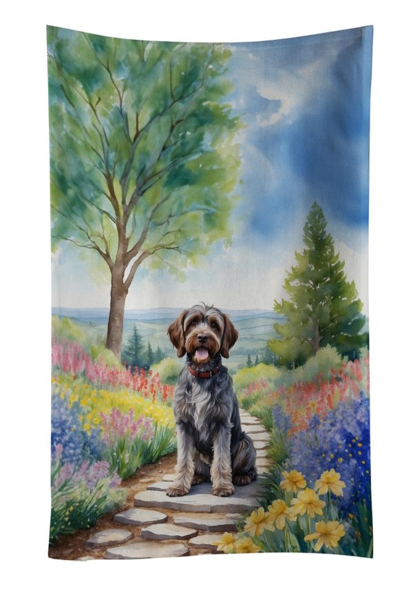 Wirehaired Pointing Griffon Spring Path Kitchen Towel Online Hot Sale