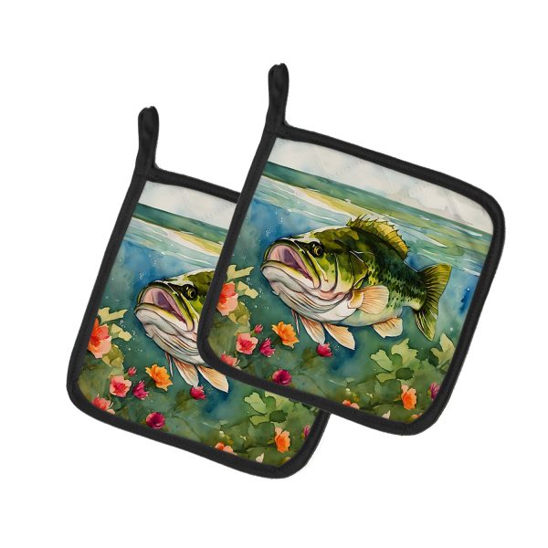 Largemouth Bass Pair of Pot Holders Online now