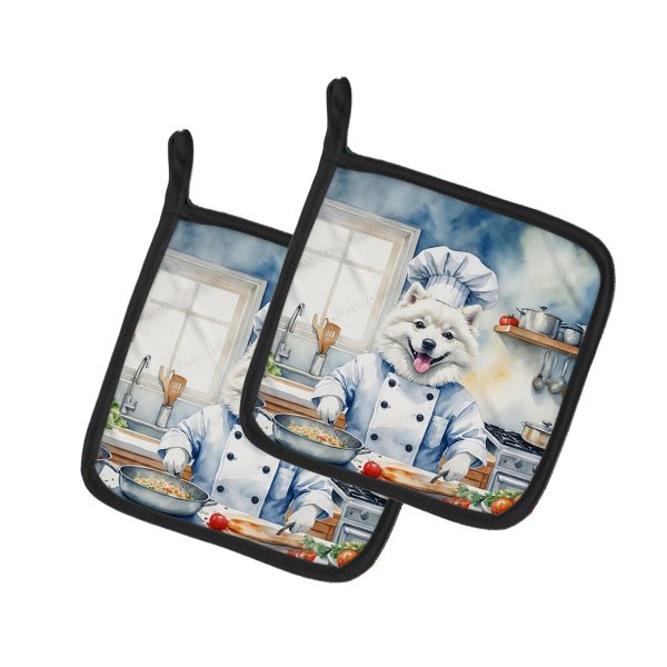 American Eskimo The Chef Pair of Pot Holders Discount