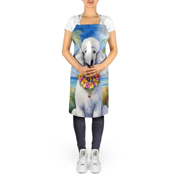 White Poodle Luau Apron For Discount - Image 5