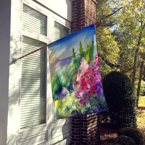 Idaho Syringa in Watercolor House Flag For Sale - Image 2