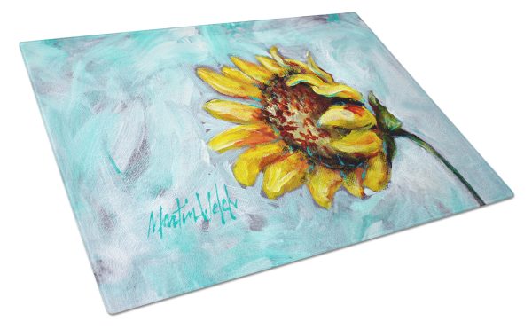 Yellow Sun Sunflowers Glass Cutting Board Discount