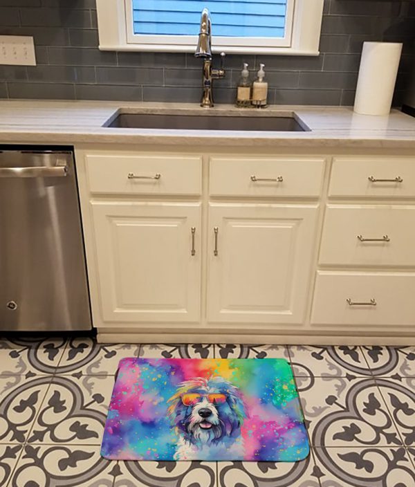Old English Sheepdog Hippie Dawg Memory Foam Kitchen Mat Sale - Image 2