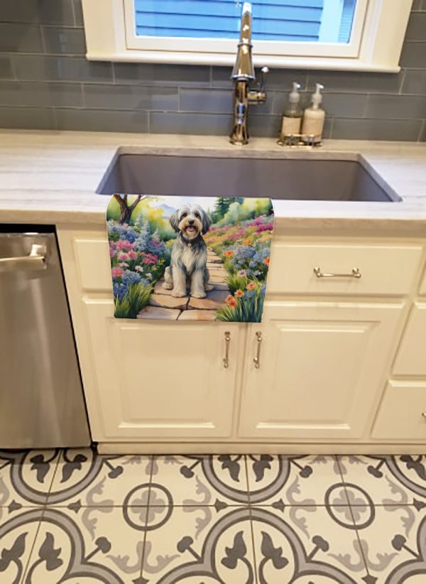 Tibetan Terrier Spring Path Kitchen Towel For Discount - Image 2