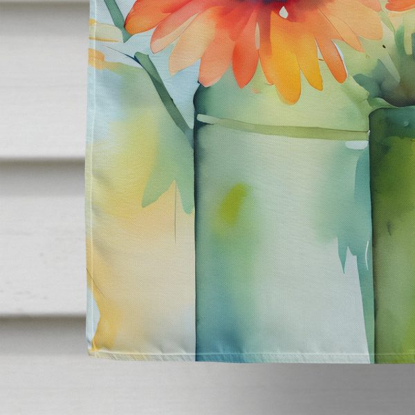 Gerbera Daisies in Watercolor House Flag Online now - Image 4