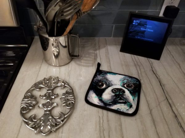 Boston Terrier Pretty Please Pair of Pot Holders For Sale - Image 3