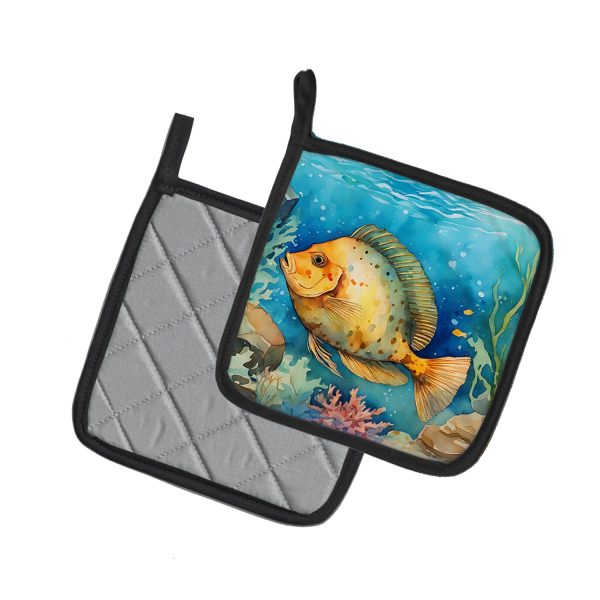 Flounder Pair of Pot Holders For Cheap - Image 2