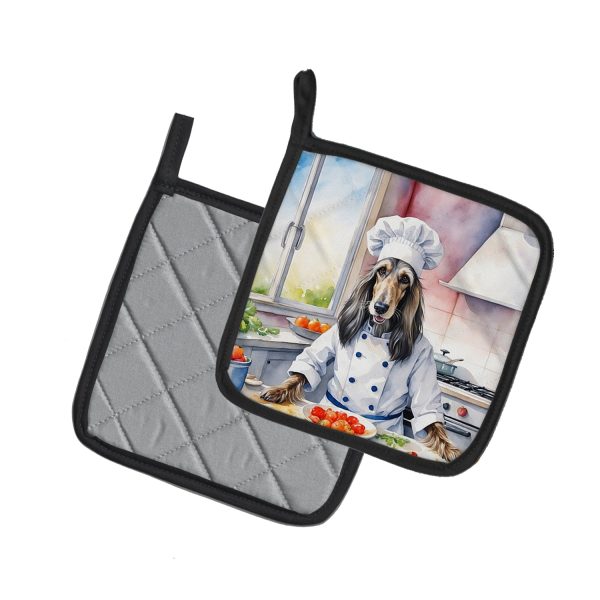 Afghan Hound The Chef Pair of Pot Holders Online Hot Sale - Image 2