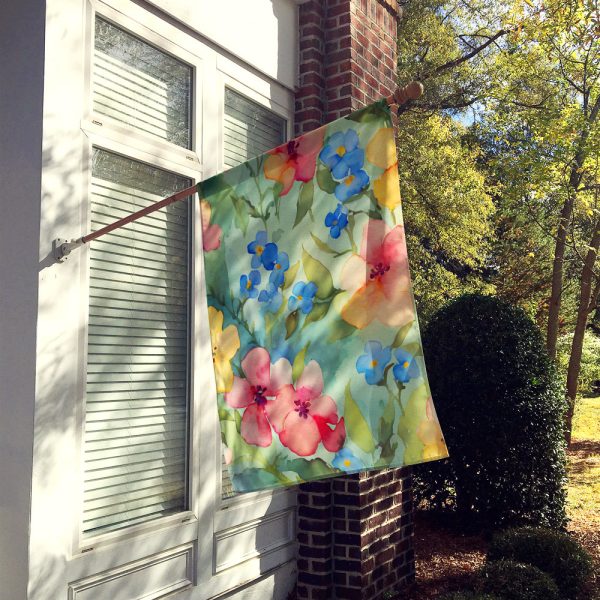 Alaska Forget-me-nots in Watercolor House Flag Online - Image 2
