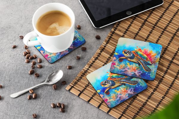 Loggerhead Sea Turtle Foam Coasters Online now - Image 3