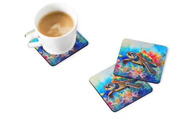 Loggerhead Sea Turtle Foam Coasters Online now - Image 2