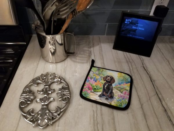 American Water Spaniel Spring Garden Pair of Pot Holders Supply - Image 3