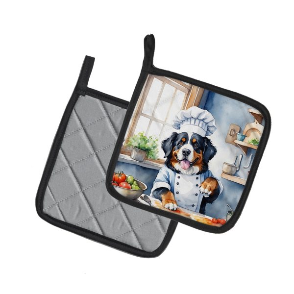 Bernese Mountain Dog The Chef Pair of Pot Holders Cheap - Image 2
