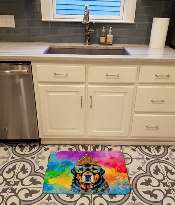 Rottweiler Hippie Dawg Memory Foam Kitchen Mat Cheap - Image 2