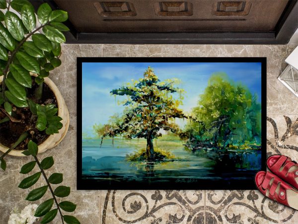 Cypress Tree in the Bayou Blue Doormat on Sale - Image 3