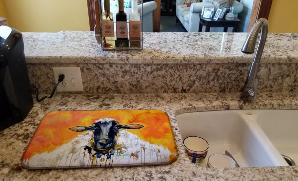 Peach Wool Sheep Dish Drying Mat Online Sale - Image 2