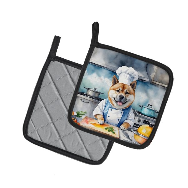 Akita The Chef Pair of Pot Holders Fashion - Image 2