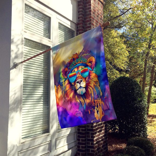 Hippie Animal Lion House Flag For Sale - Image 2