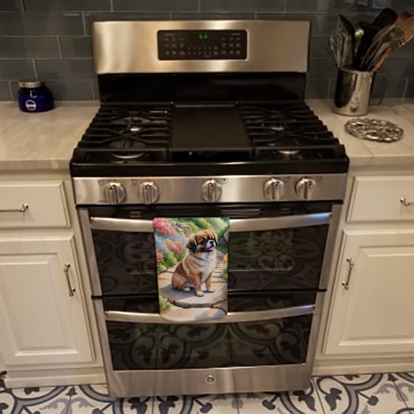 Tibetan Spaniel Spring Path Kitchen Towel Sale - Image 3