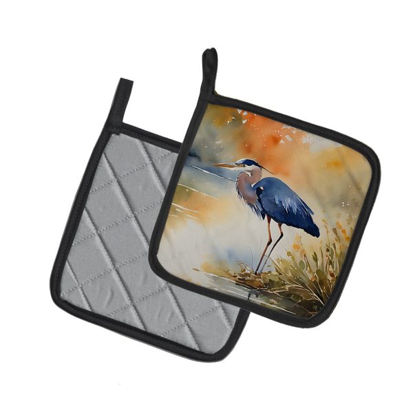 Blue Heron Pair of Pot Holders Hot on Sale - Image 2