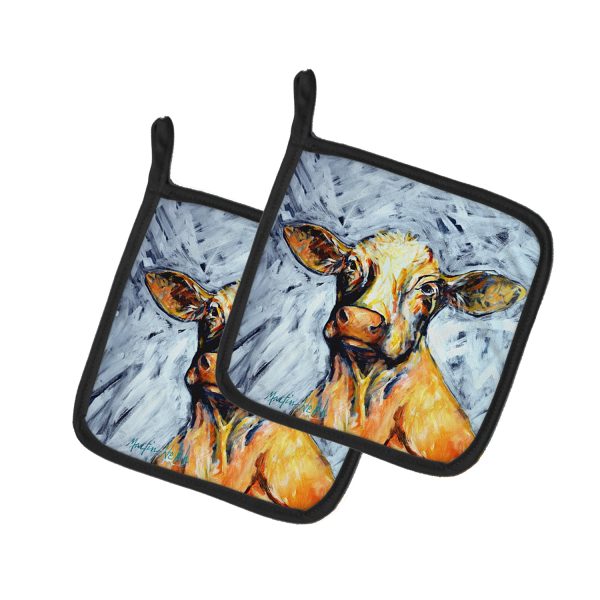 Moo Cow Pair of Pot Holders For Sale