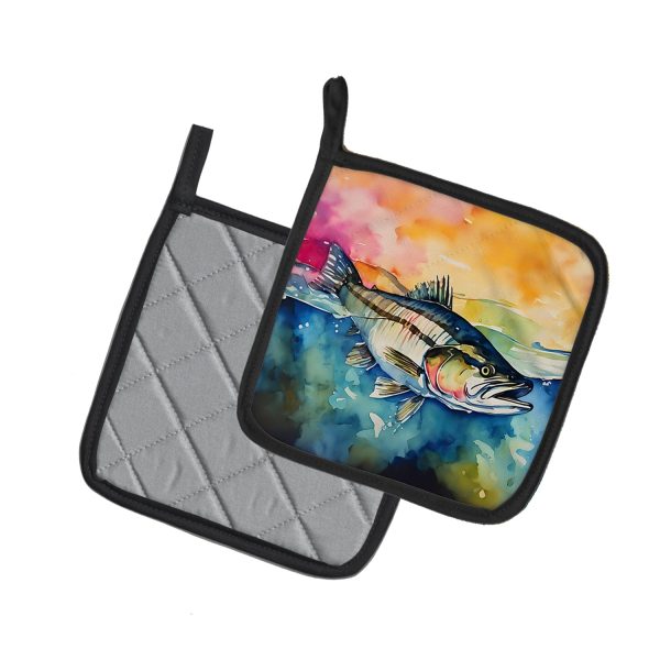 Striped Bass Pair of Pot Holders For Discount - Image 2
