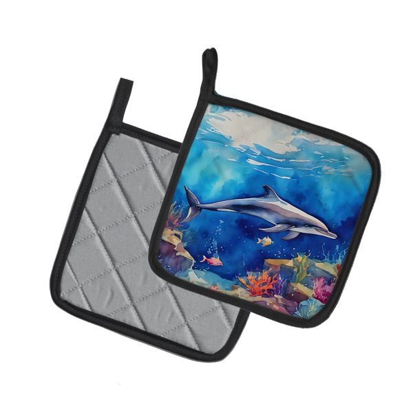 Dolphin Pair of Pot Holders For Sale - Image 2