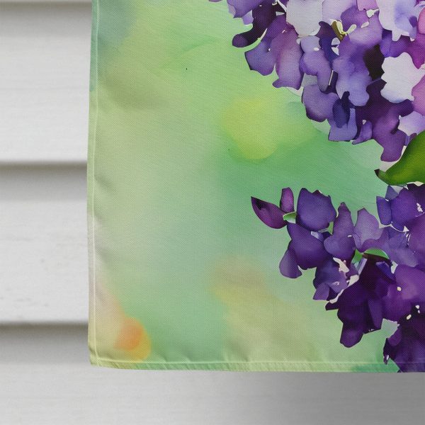 New Hampshire Purple Lilac in Watercolor House Flag Online now - Image 4