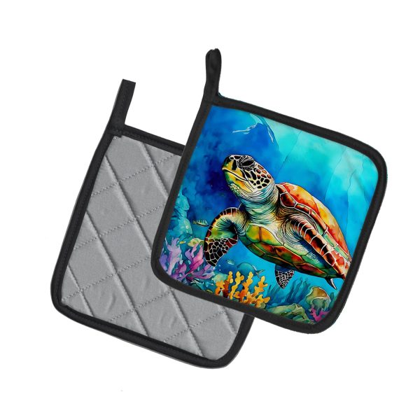 Loggerhead Sea Turtle Pair of Pot Holders on Sale - Image 2