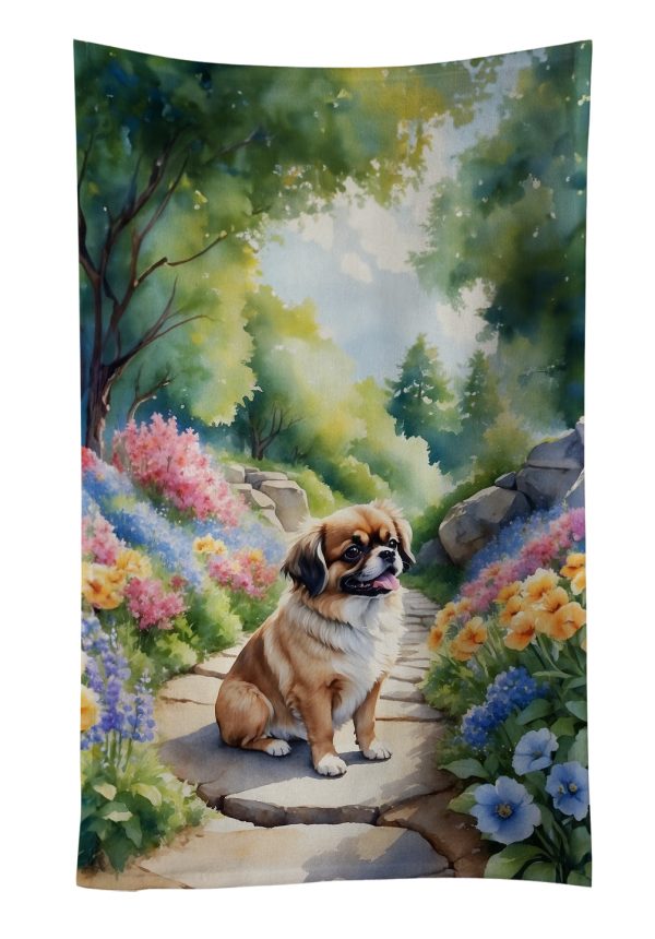 Tibetan Spaniel Spring Path Kitchen Towel Sale