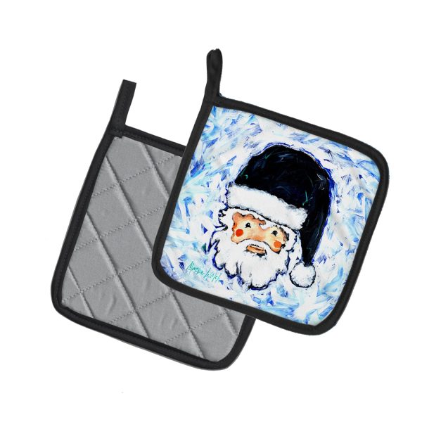 Novena Blue Santa Claus Pair of Pot Holders For Cheap - Image 2