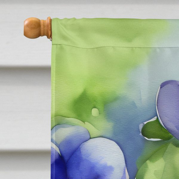 Rhode Island Violets in Watercolor House Flag Online - Image 3