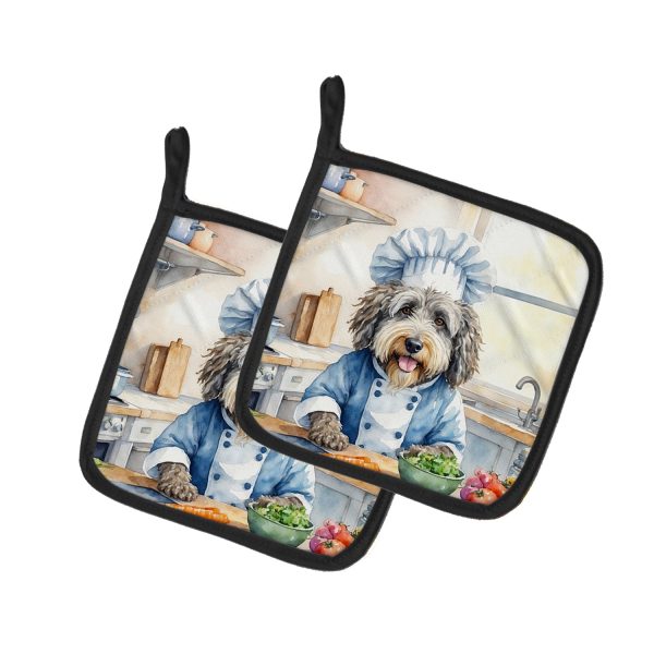 Bergamasco Sheepdog The Chef Pair of Pot Holders Online Hot Sale