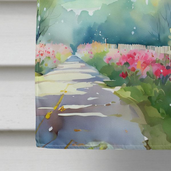 Michigan Apple Blossoms in Watercolor House Flag Online Sale - Image 4