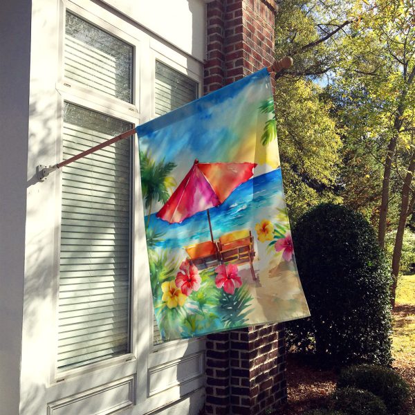 Hawaii Hawaiian Hibiscus in Watercolor House Flag Online Sale - Image 2