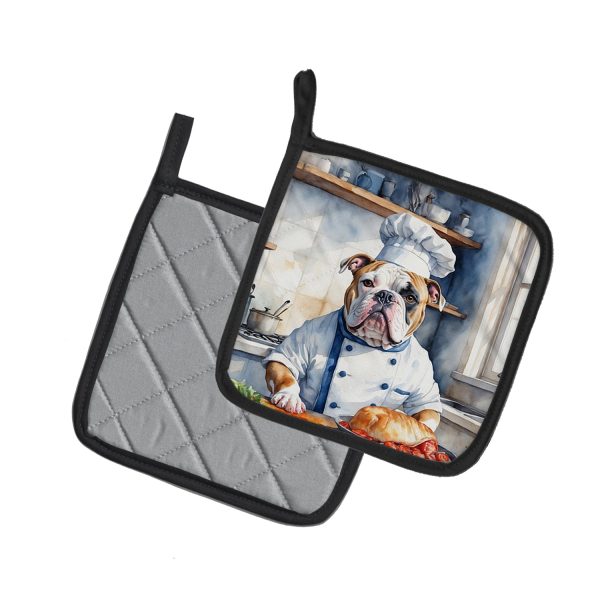 American Bulldog The Chef Pair of Pot Holders For Cheap - Image 2