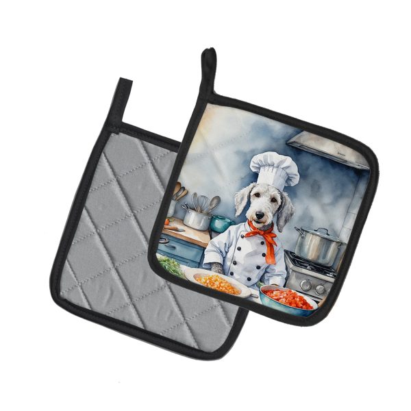 Bedlington Terrier The Chef Pair of Pot Holders Online Hot Sale - Image 2