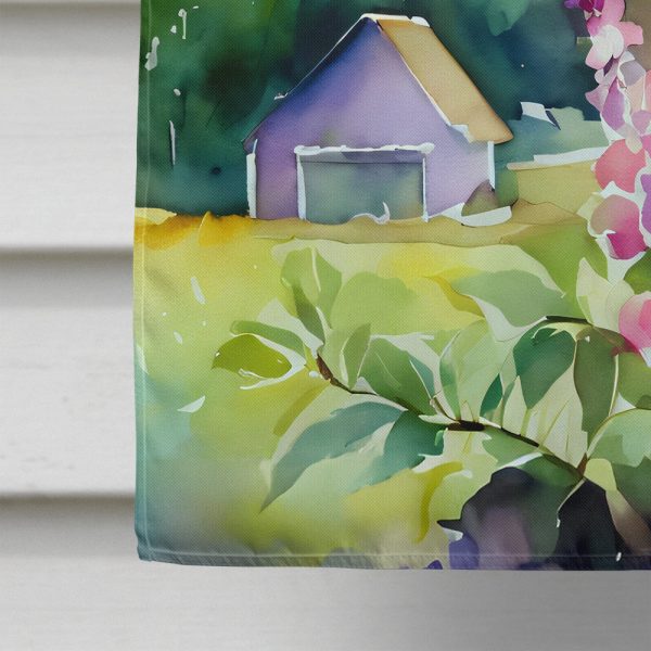Idaho Syringa in Watercolor House Flag For Sale - Image 4
