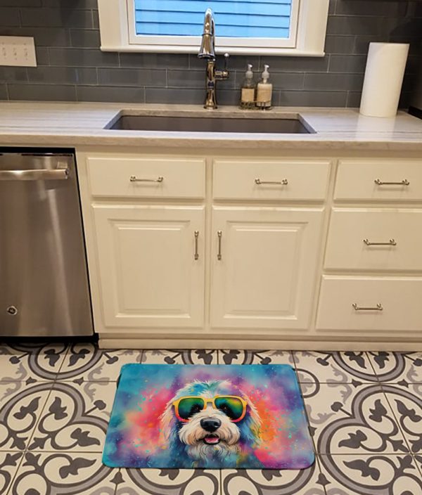 Old English Sheepdog Hippie Dawg Memory Foam Kitchen Mat For Cheap - Image 2