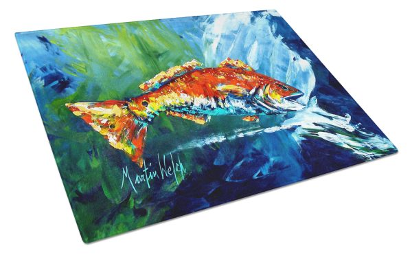 Break Through Red Fish Glass Cutting Board Hot on Sale