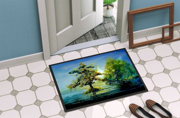 Cypress Tree in the Bayou Blue Doormat on Sale - Image 4