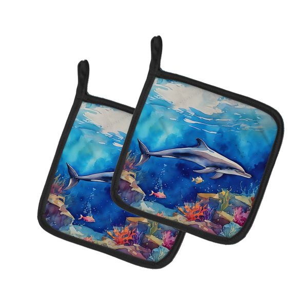 Dolphin Pair of Pot Holders For Sale