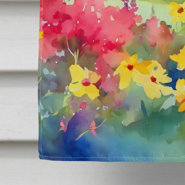 Massachusetts Mayflowers in Watercolor House Flag Hot on Sale - Image 4