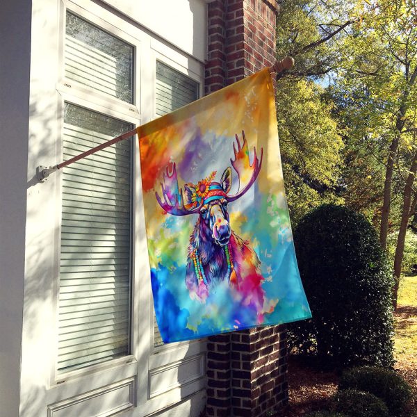 Hippie Animal Moose House Flag Online now - Image 2