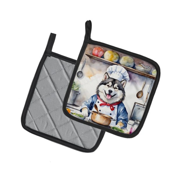 Alaskan Malamute The Chef Pair of Pot Holders Hot on Sale - Image 2