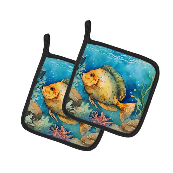 Flounder Pair of Pot Holders For Cheap