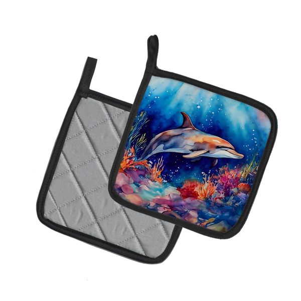 Dolphin Pair of Pot Holders For Discount - Image 2